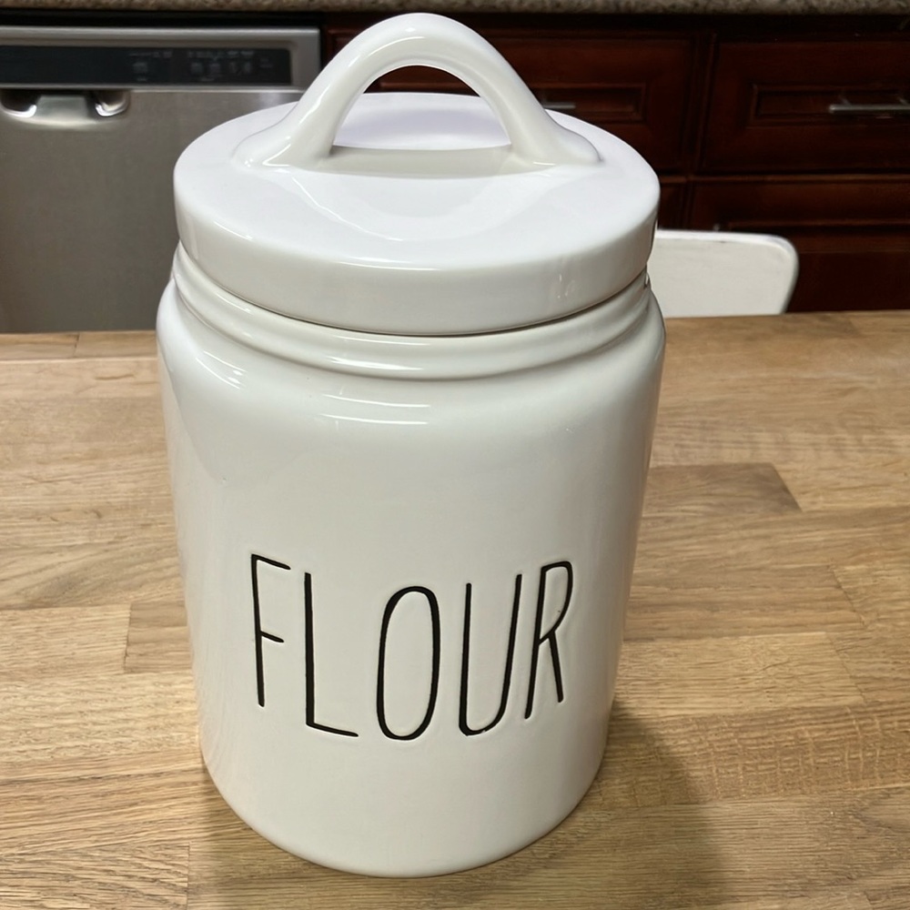Farmhouse large ceramic canister